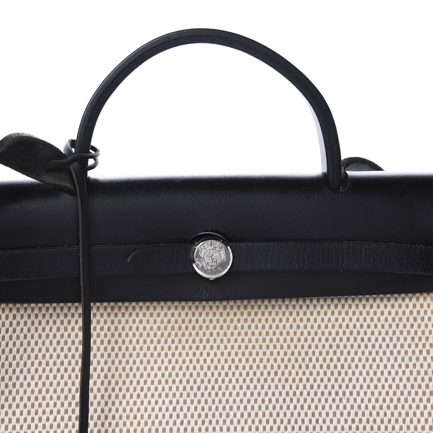 Hermes Toile GM Vache Calfskin Herbag 30 PM Natural Black 10 of 10