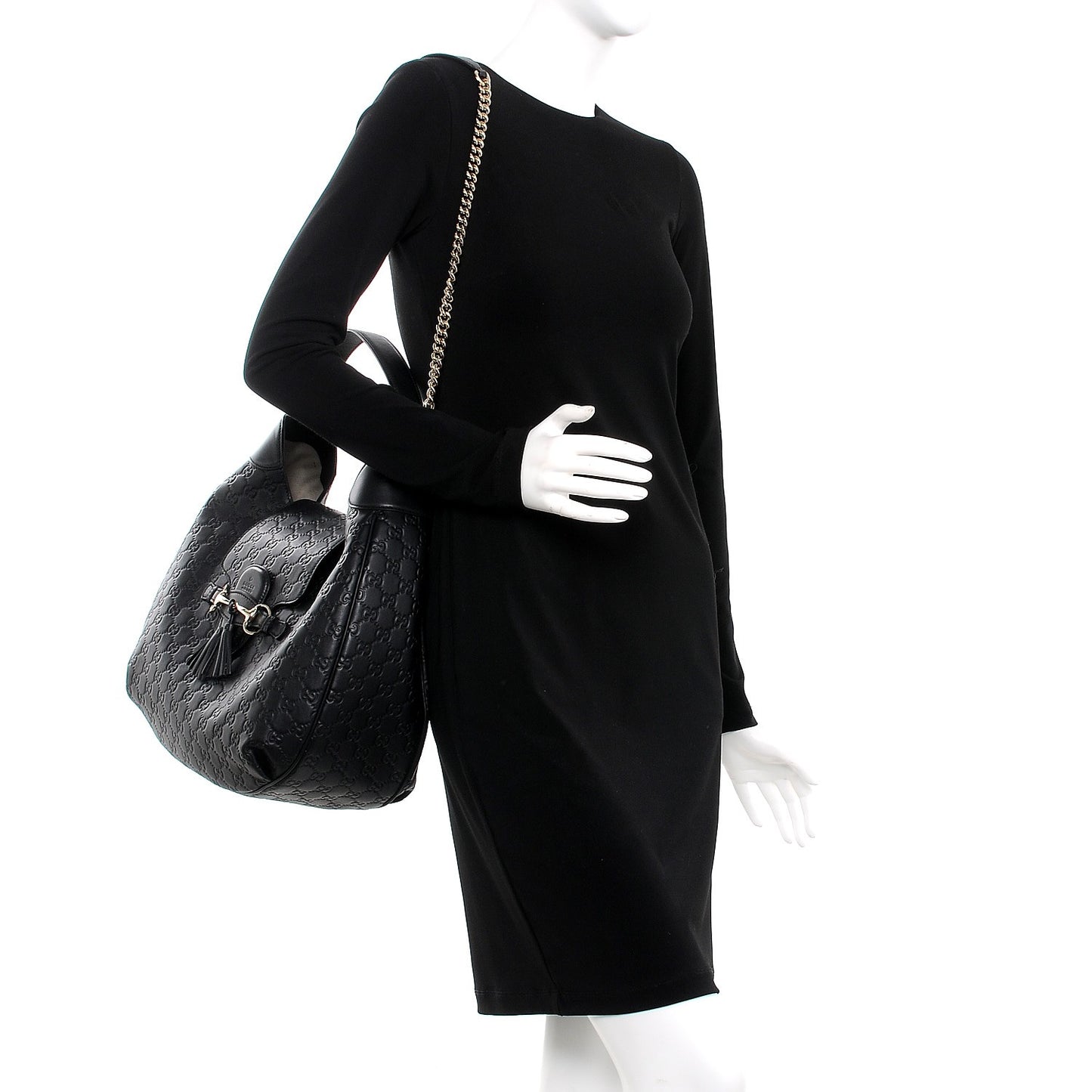 Guccissima Medium Emily Hobo Black