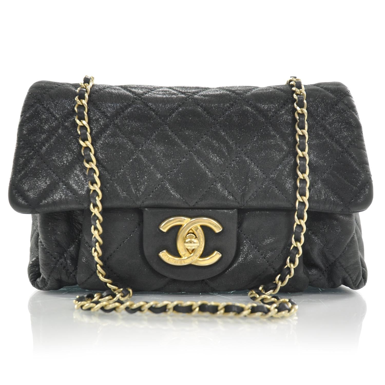 Chanel Iridescent Calfskin Chic Quilt Flap Black 1 of 9