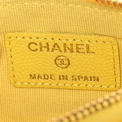 Chanel Caviar Quilted Small Cosmetic Case Yellow 6 of 7