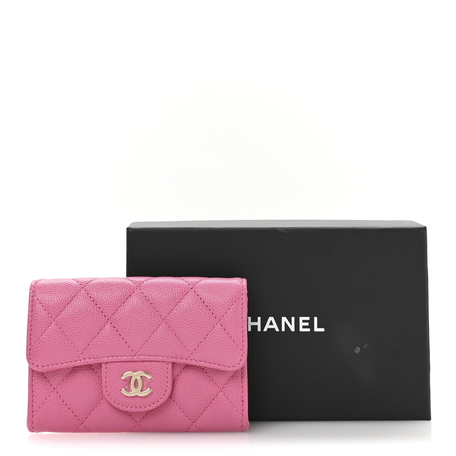Chanel Caviar Quilted Flap Card Holder Wallet Pink 9 of 9