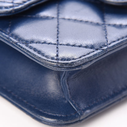 Chanel Lambskin Quilted Mini Crossing Times Flap Blue 9 of 19