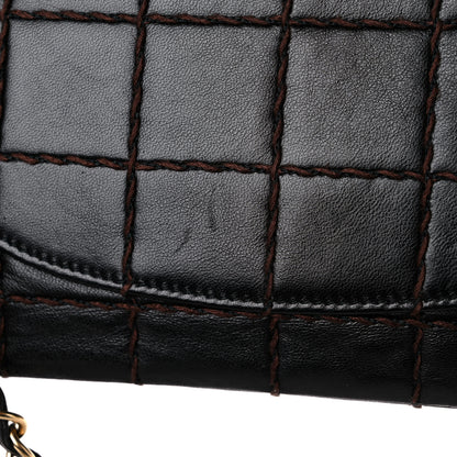 Chanel Lambskin Stitched Chocolate Bar Single Flap Brown 16 of 17