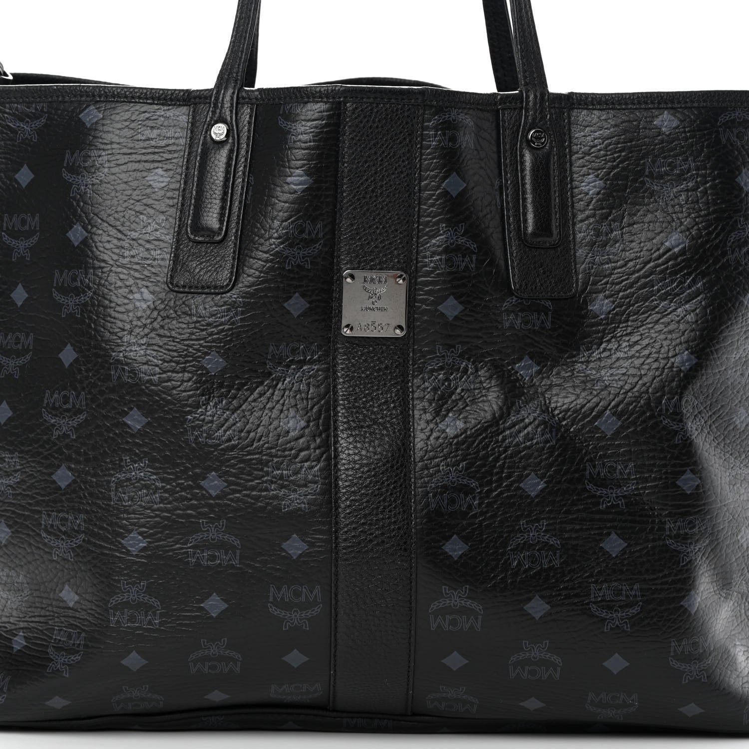 MCM Visetos Large Liz Reversible Shopper Tote Black 13 of 19