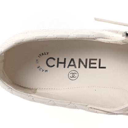 Chanel Lambskin Quilted Mary Jane Flats 38 White Black 9 of 10