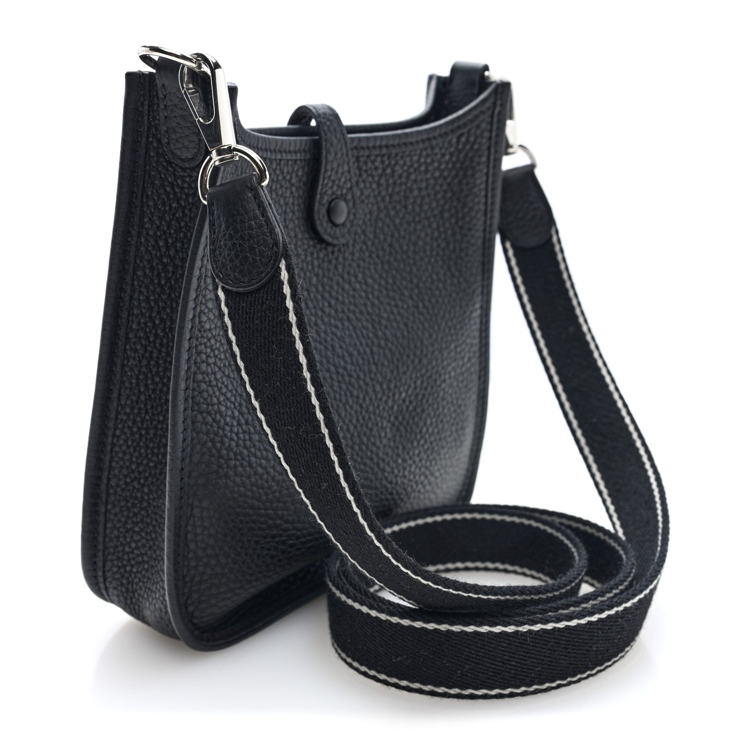 Hermes Taurillon Clemence Amazone Evelyne TPM Black White 3 of 10