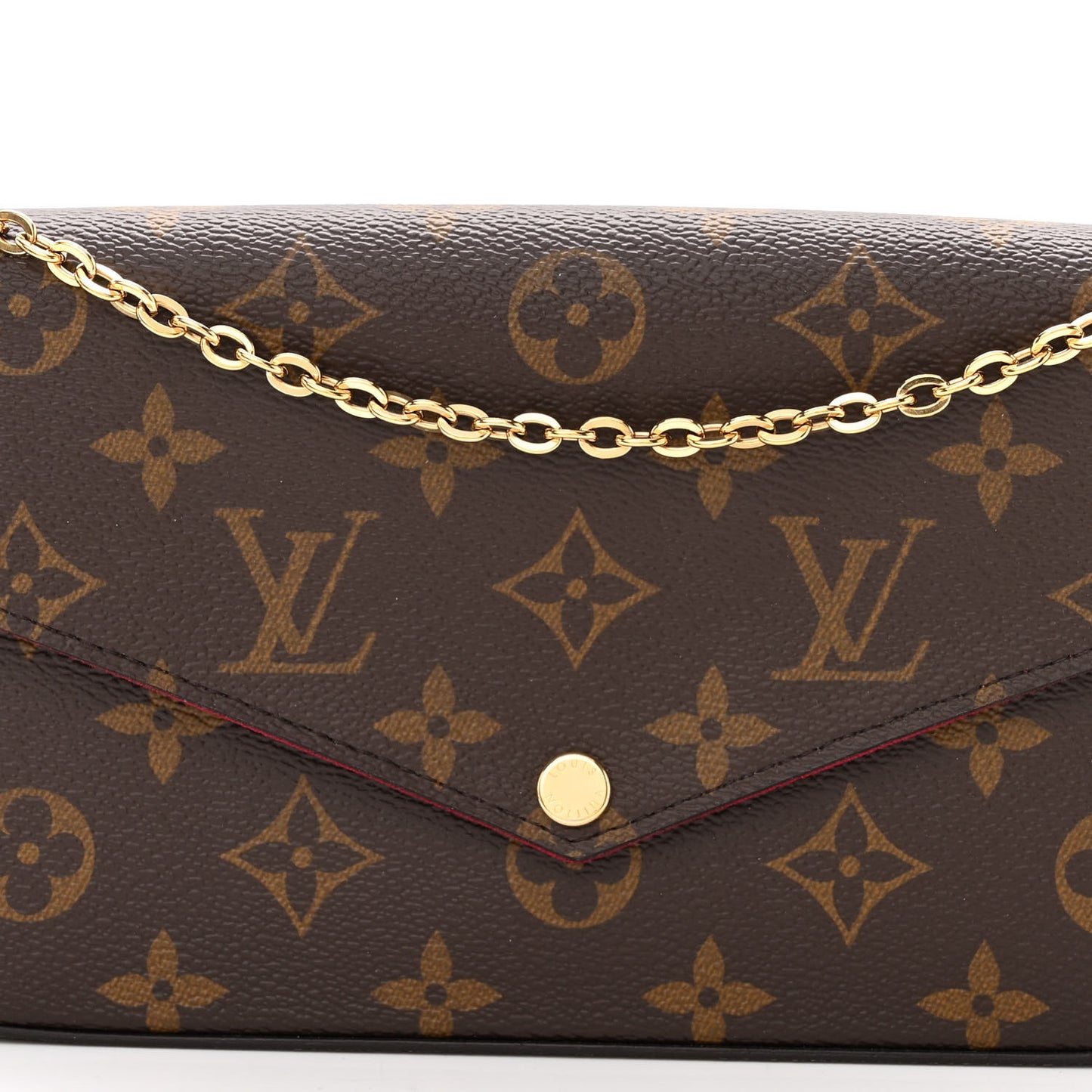 Monogram Pochette Felicie Chain Wallet Fuchsia