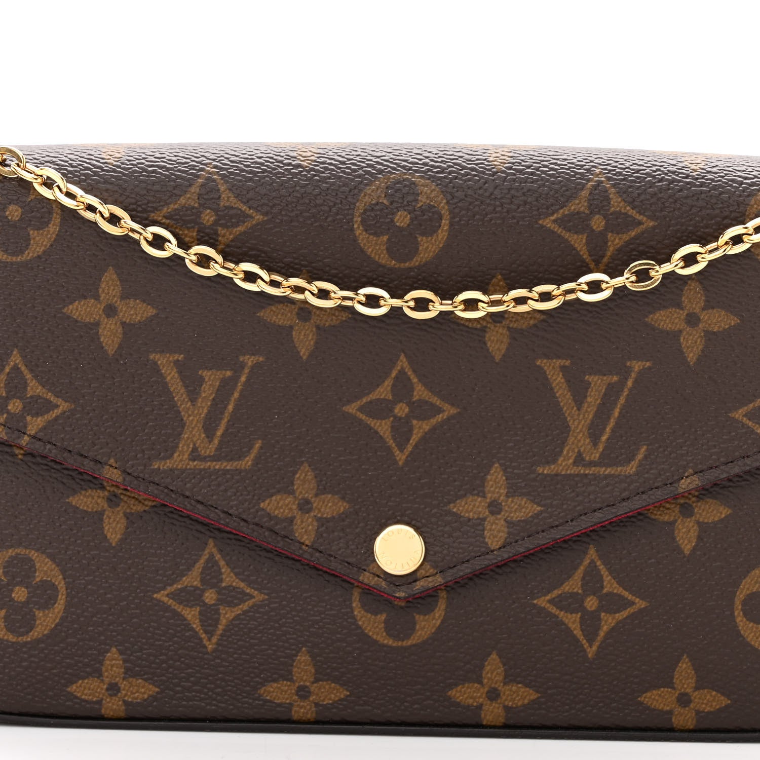 Louis Vuitton Monogram Pochette Felicie Chain Wallet Fuchsia 8 of 10