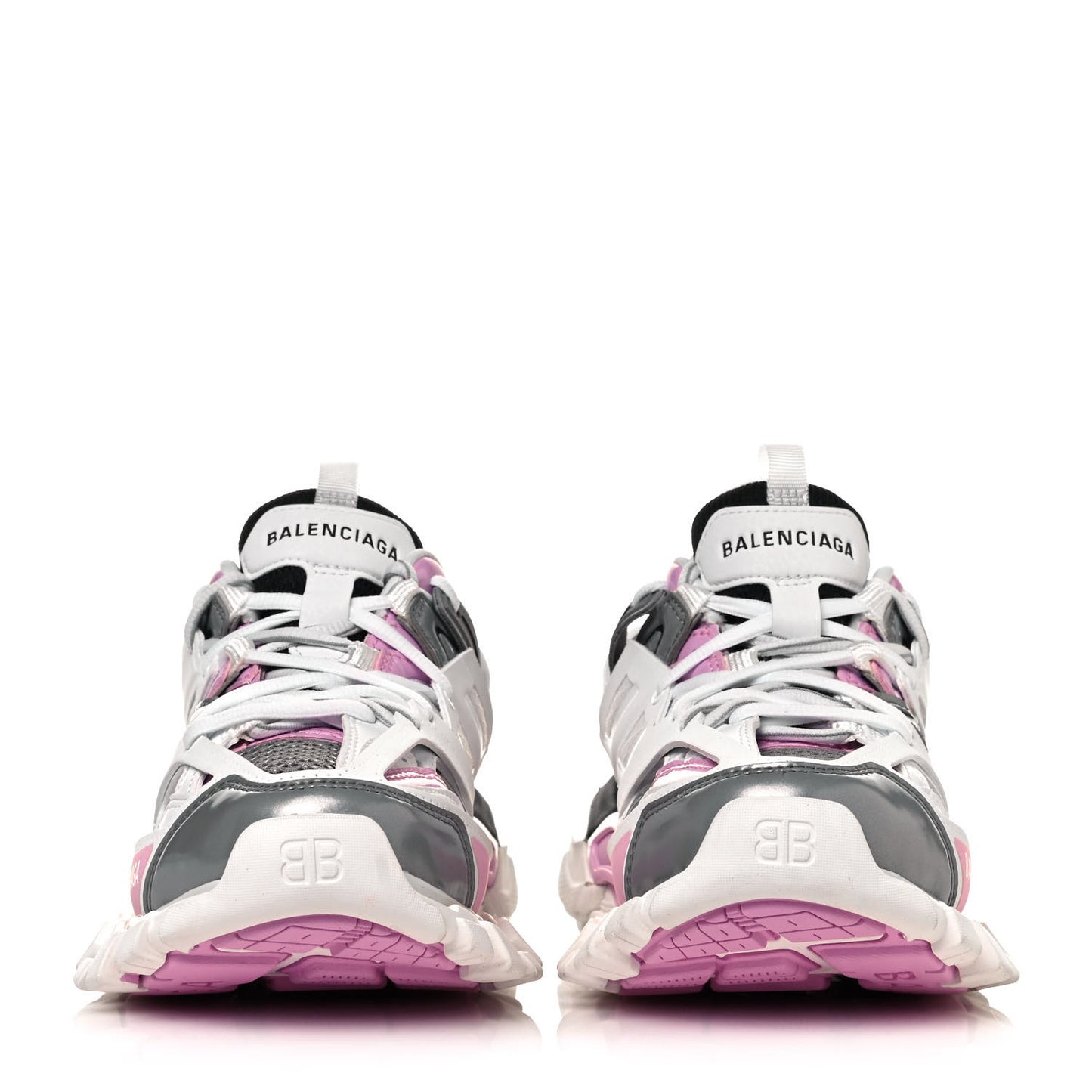 Mesh Rubber Bi-Color Womens Track Sneakers 35 White Pink Grey