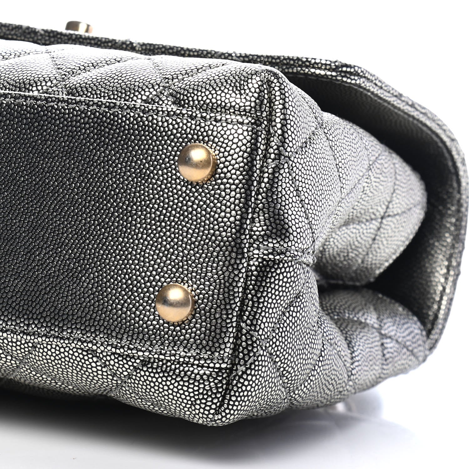 Chanel Metallic Caviar Quilted Mini Coco Handle Flap Silver 9 of 9