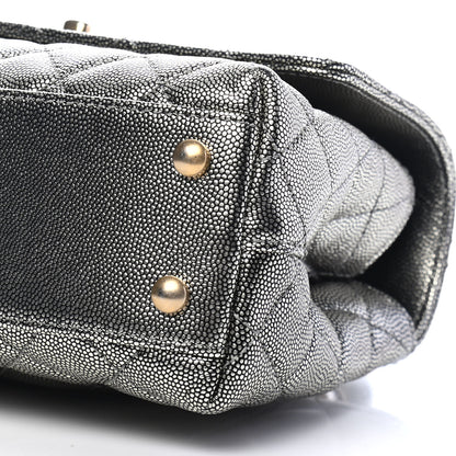 Chanel Metallic Caviar Quilted Mini Coco Handle Flap Silver 9 of 9