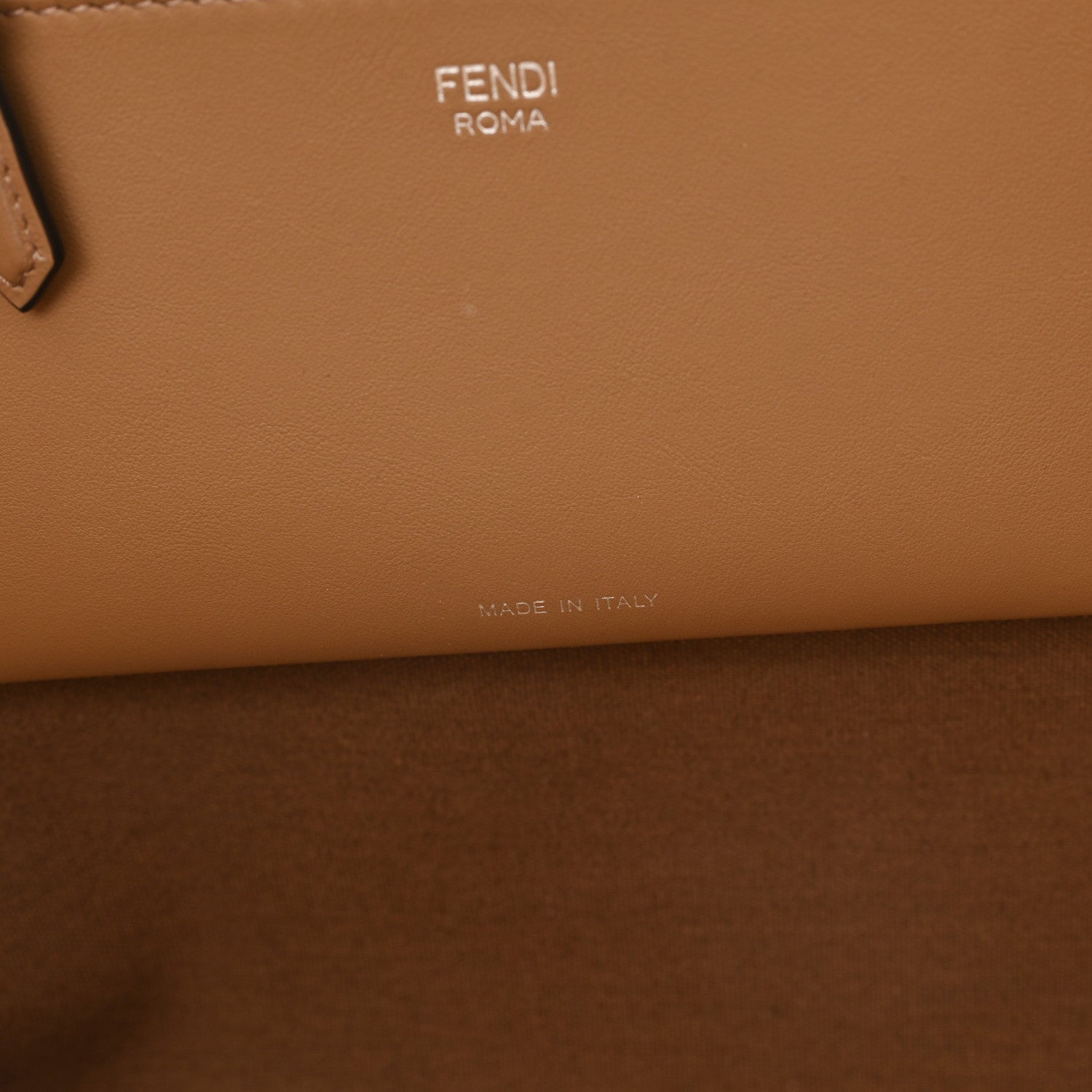 Fendi Velluto Jacquard Vitello Grace FF Large Reversible Shopping Tote Cappuccino Sand 7 of 13