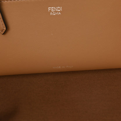Fendi Velluto Jacquard Vitello Grace FF Large Reversible Shopping Tote Cappuccino Sand 7 of 13