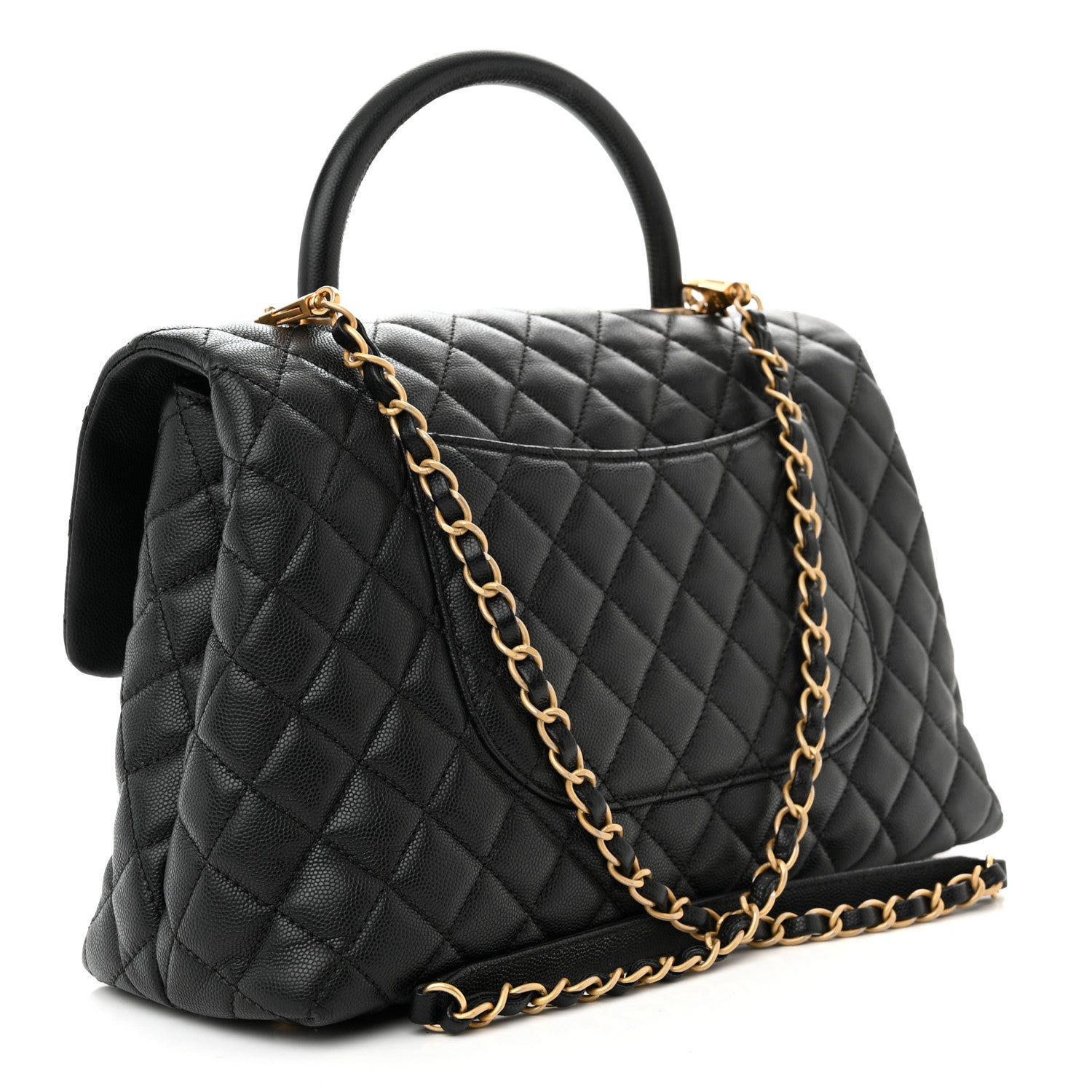 Chanel Caviar Quilted Medium Coco Handle Flap Black 3 of 11