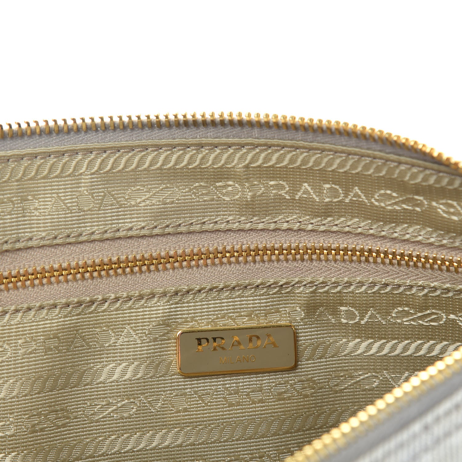 Prada Denim Cosmetic Pouch White 6 of 9