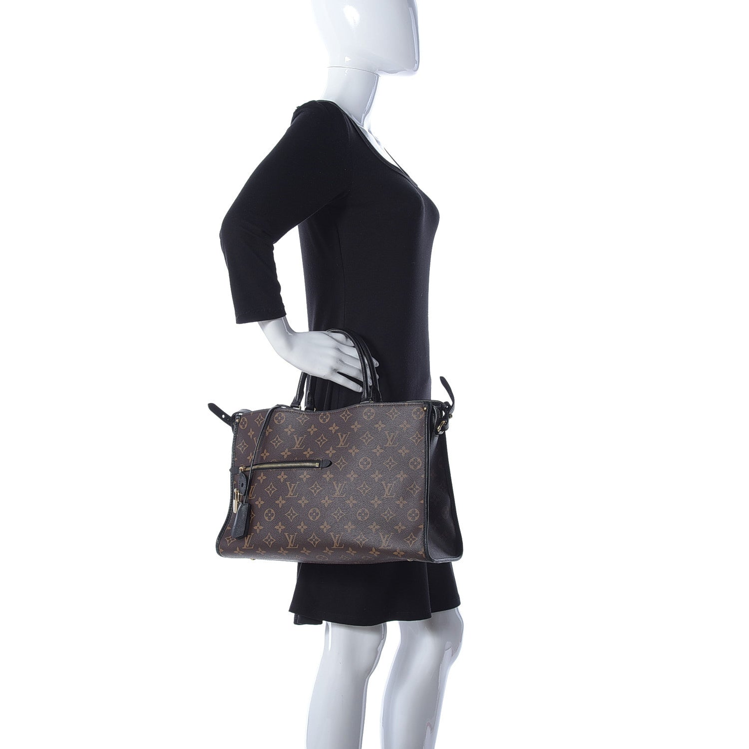 Louis Vuitton Monogram Popincourt MM Black 3 of 9