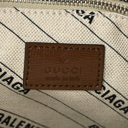 Balenciaga X GUCCI GG Monogram Azalea Calfskin Neo Classic Silver Hardware Medium City Beige Ebony Brown Sugar 6 of 8
