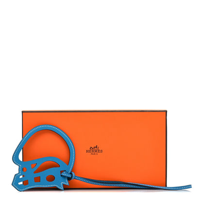 Hermes Swift Paddock Cheval Horse Bag Charm Bleu Zanzibar 4 of 4
