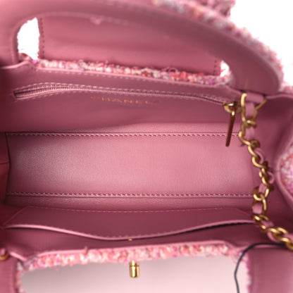 Chanel Tweed Quilted Nano Kelly Shopper Pink 5 of 11