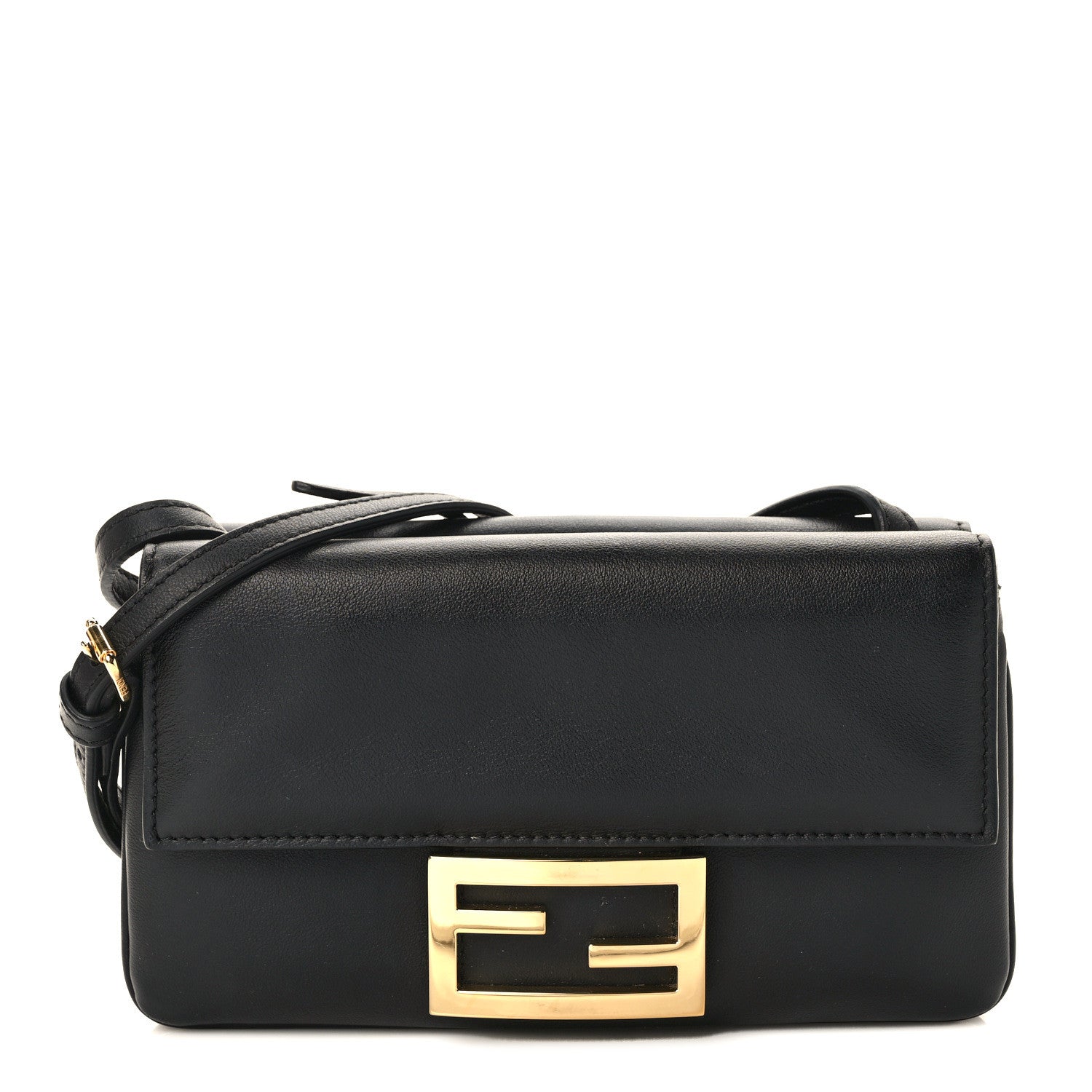 Fendi Vitello Grace Matte Duo Baguette Black 1 of 9