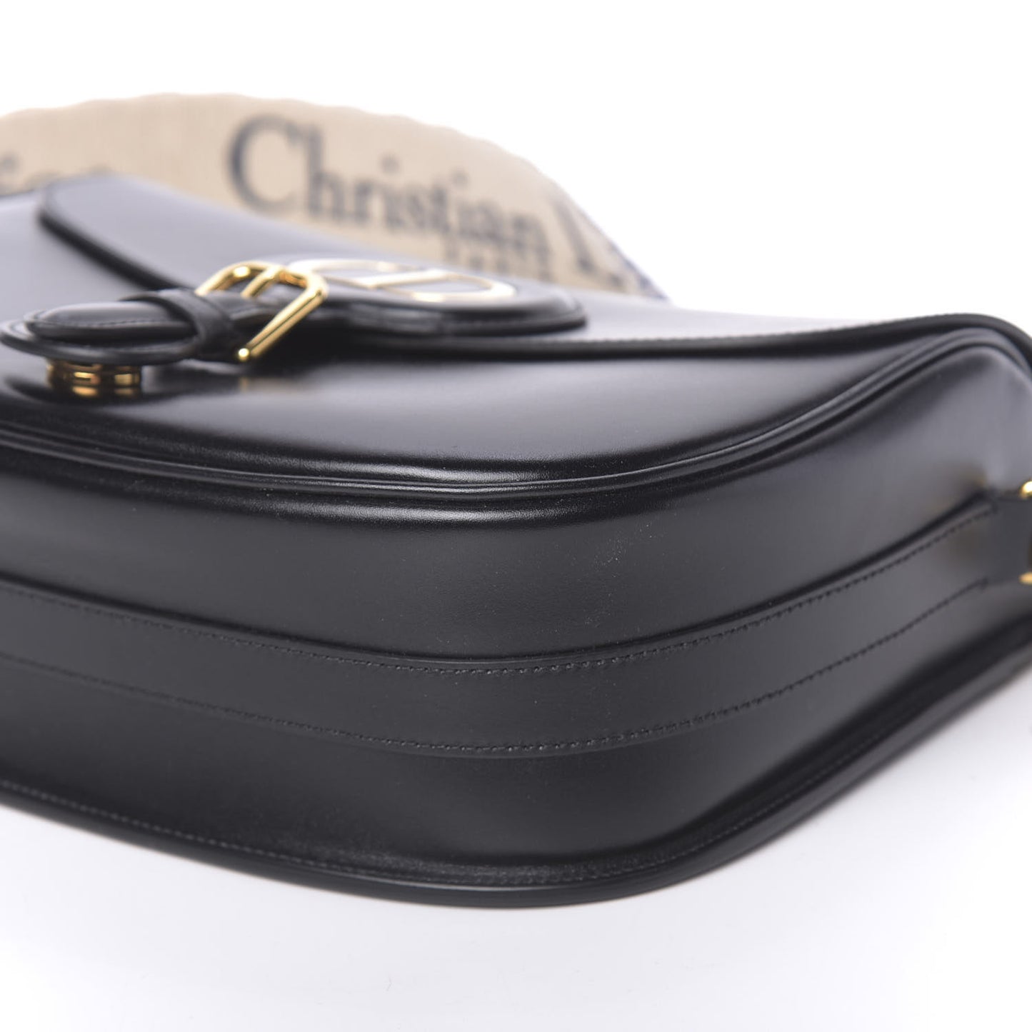 Box Calfskin Large Bobby Flap Black