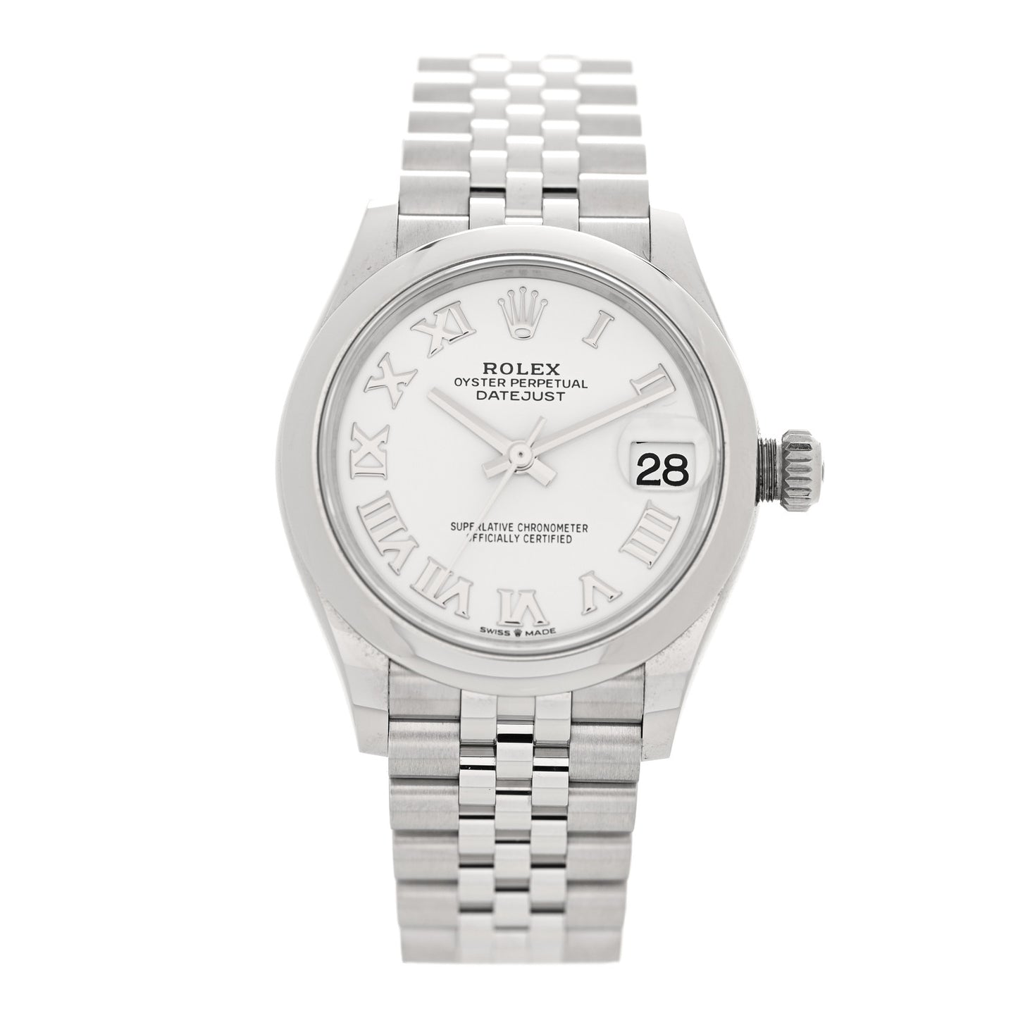 Stainless Steel 31mm Oyster Perpetual Datejust Watch White Roman 278240