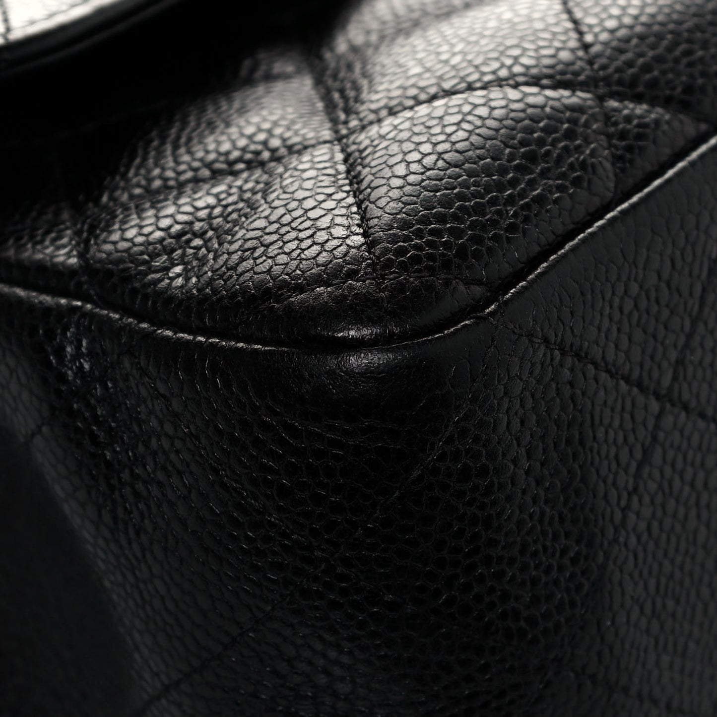 Caviar Quilted Jumbo Double Flap Black
