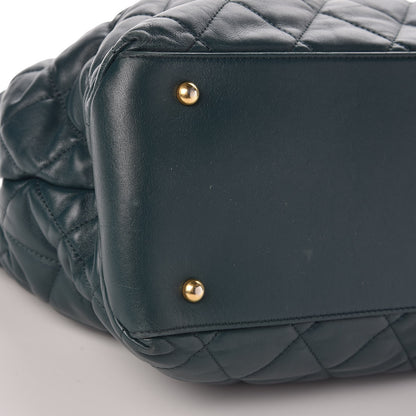 Chanel Calfskin Quilted Large Soft Elegance Tote Green 10 of 12
