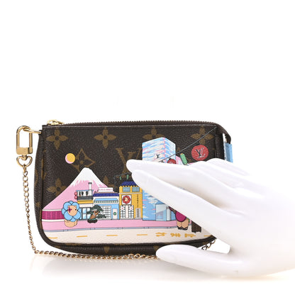 Louis Vuitton Monogram 2022 Christmas Animation Tokyo Mini Pochette Accessories Blue 2 of 8