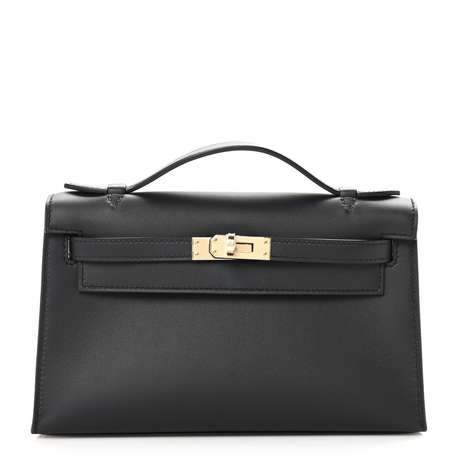 Hermes Swift Kelly Pochette Clutch Black 1 of 11