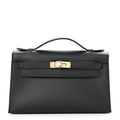 Hermes Swift Kelly Pochette Clutch Black 1 of 11