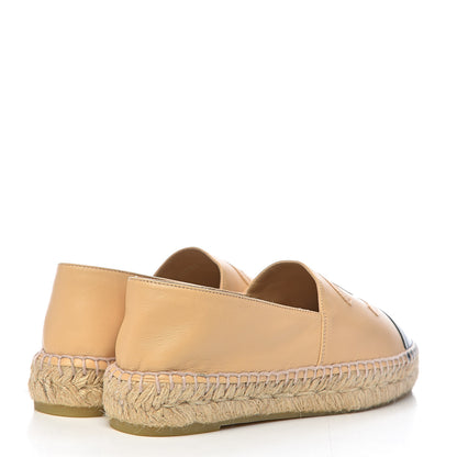 Chanel Lambskin CC Espadrilles 37 Beige Black 4 of 12