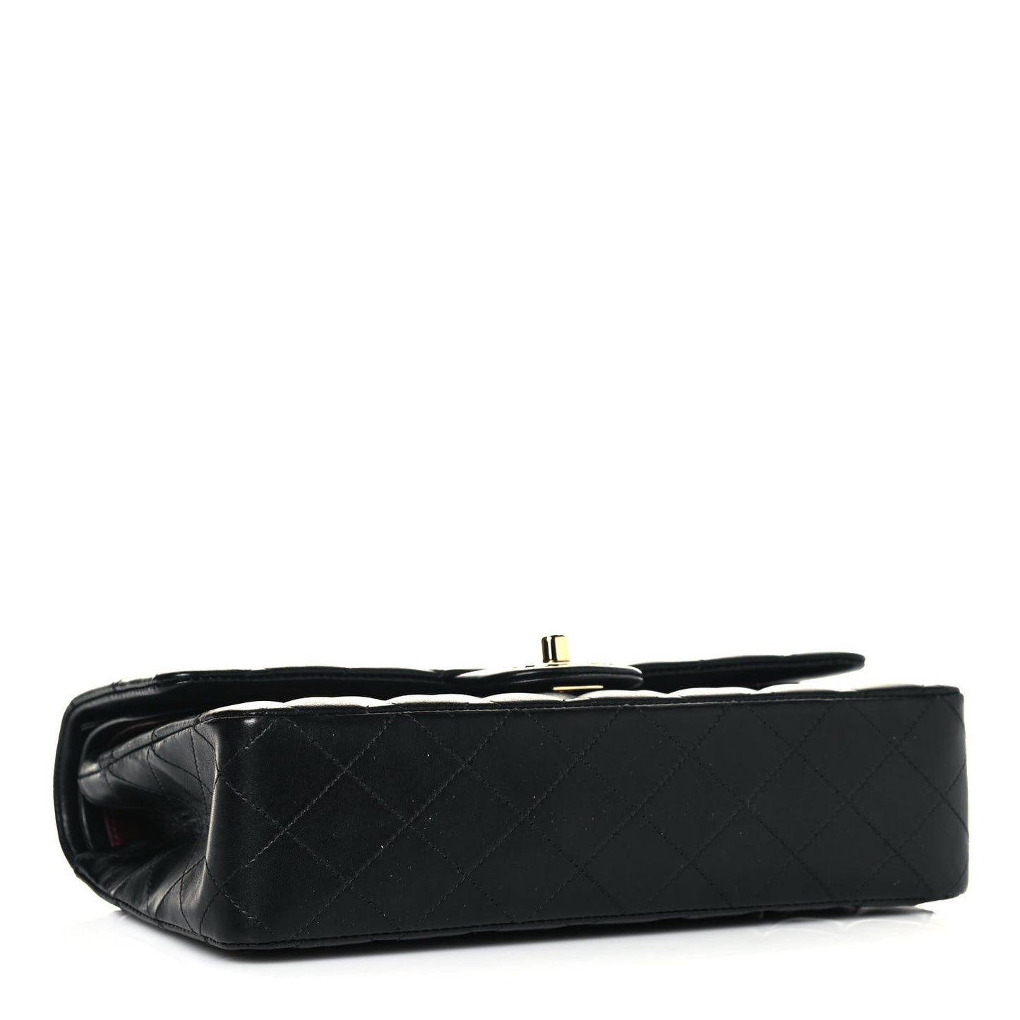 Lambskin Quilted Medium Double Flap Black