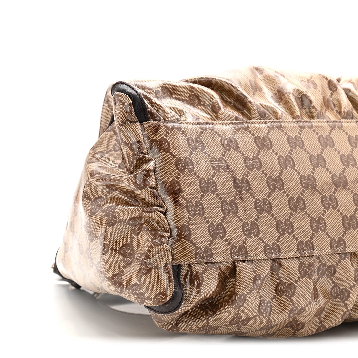 Gucci Crystal Monogram Large D Gold Hobo Dark Brown 17 of 21
