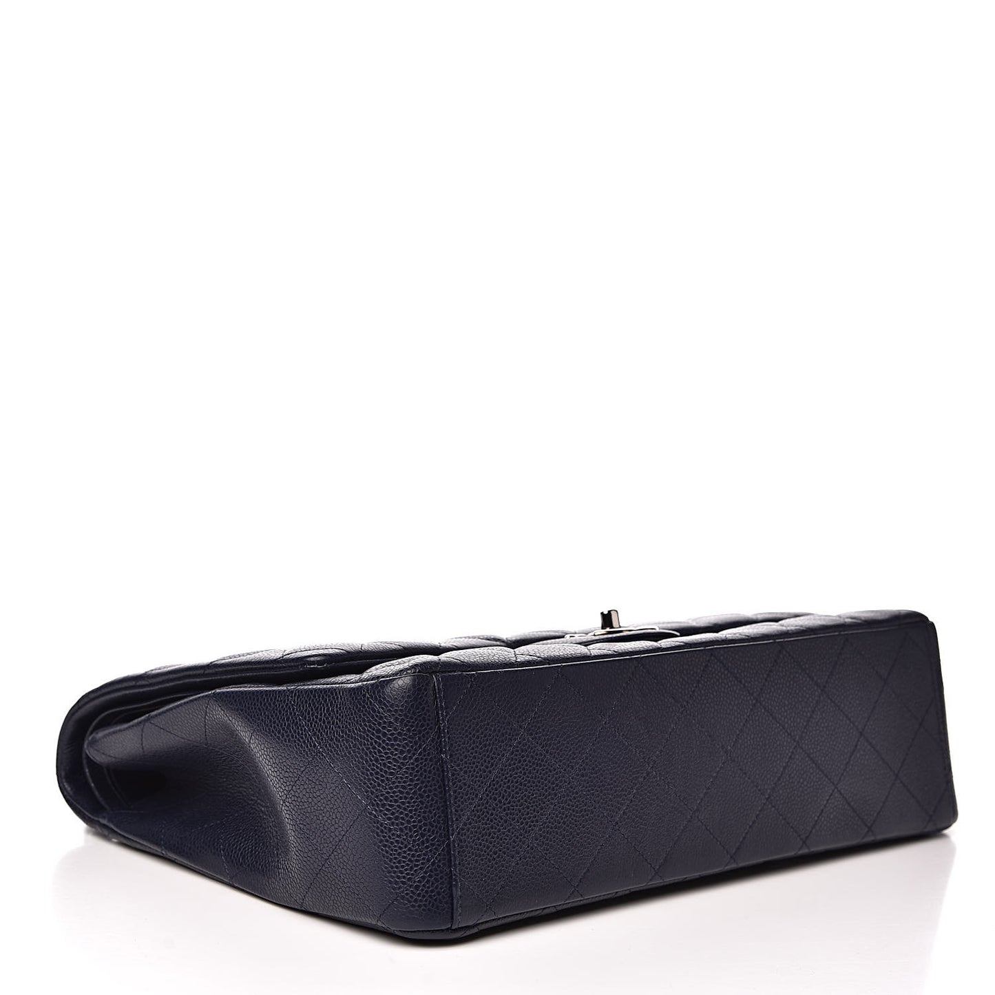 Caviar Quilted Maxi Double Flap Navy Blue