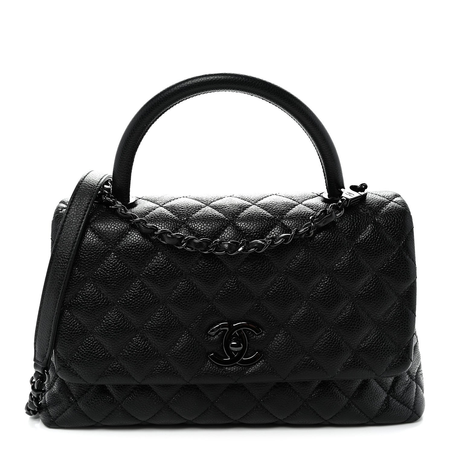 Chanel Caviar Quilted Small Coco Handle Flap So Black 1 of 10