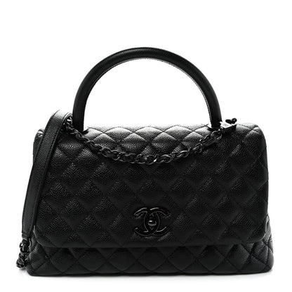 Chanel Caviar Quilted Small Coco Handle Flap So Black 1 of 10
