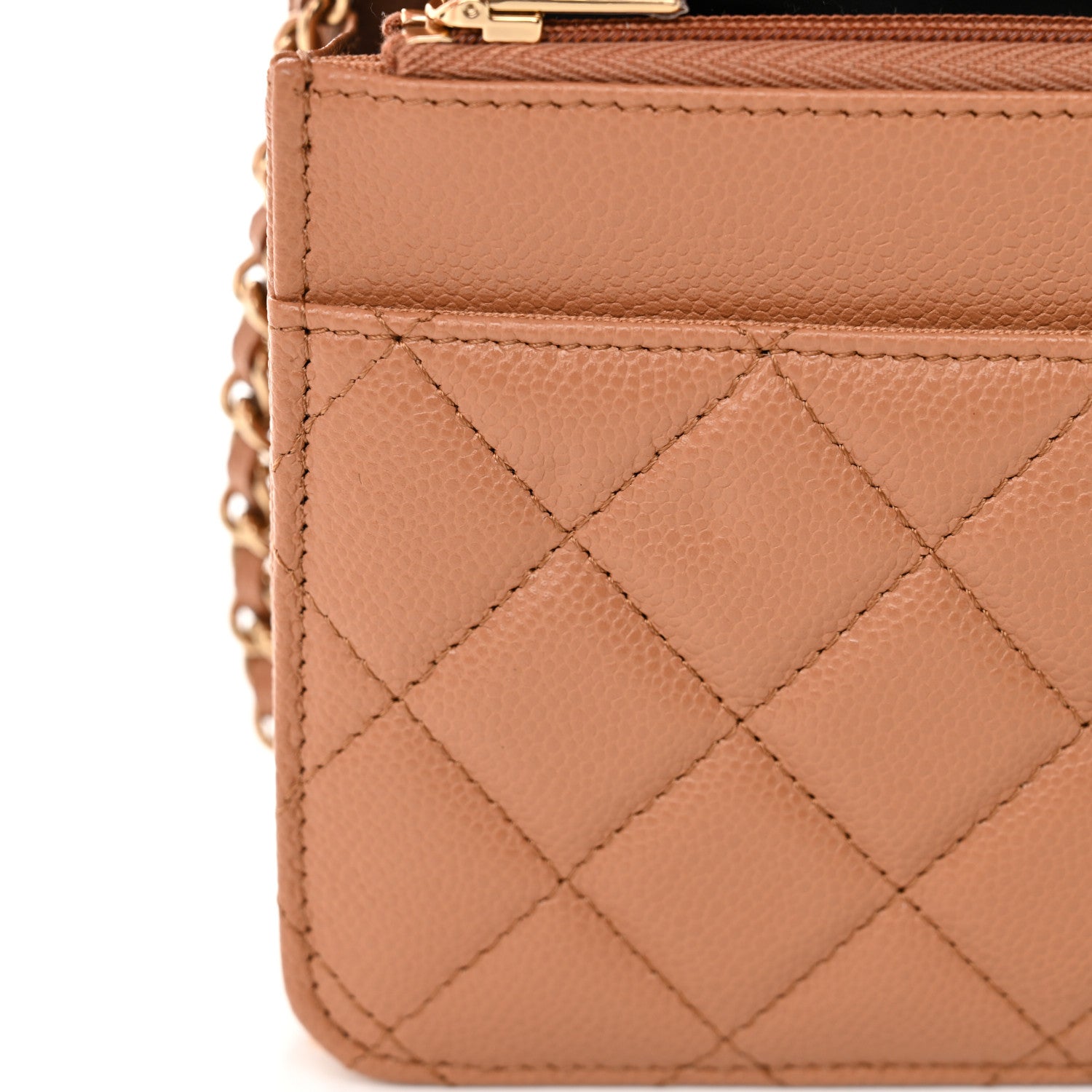 Chanel Caviar Quilted CC Turnlock Wallet On Chain WOC Brown