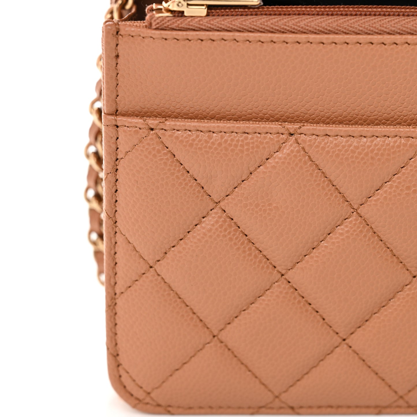 Caviar Quilted CC Turnlock Wallet On Chain WOC Brown