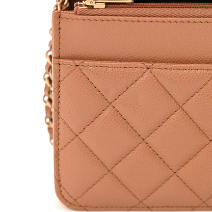Chanel Caviar Quilted CC Turnlock Wallet On Chain WOC Brown 12 of 12