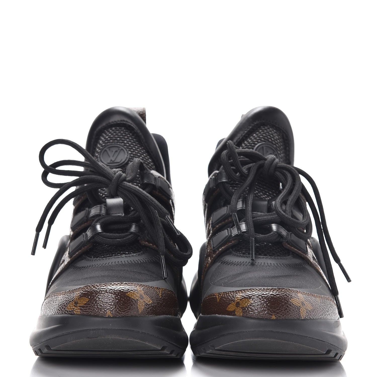 Louis Vuitton Calfskin Patent Monogram LV Archlight Sneakers 37.5 Black 2 of 9