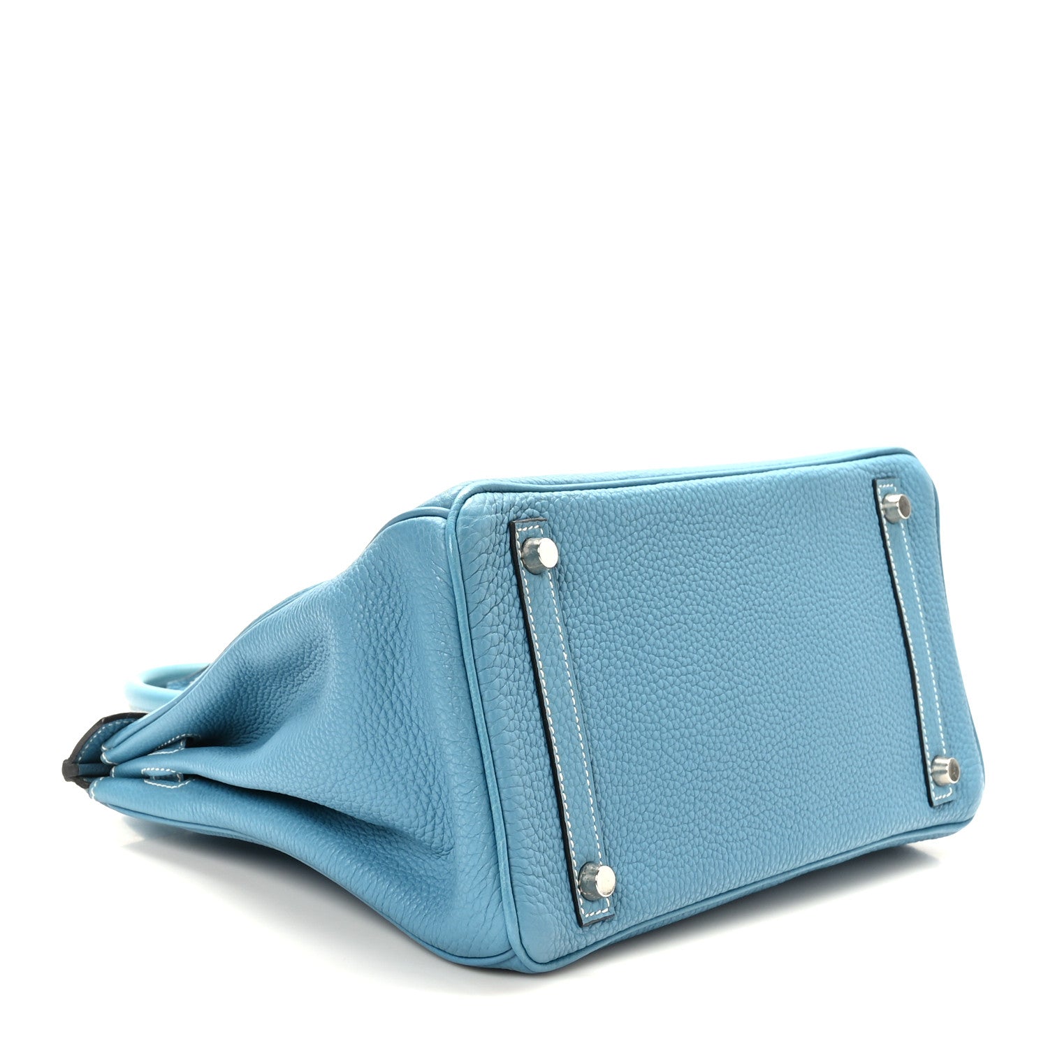 Hermes Taurillon Clemence Birkin 30 Blue Jean 4 of 11