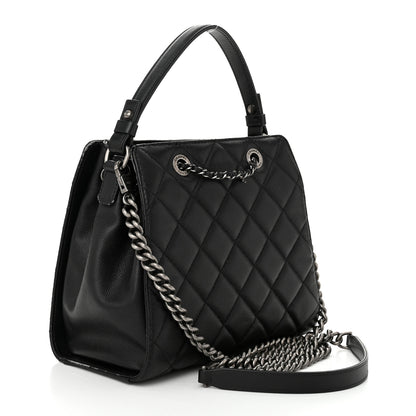 Chanel Caviar Quilted Small CC Bucket Bag Black 3 of 14