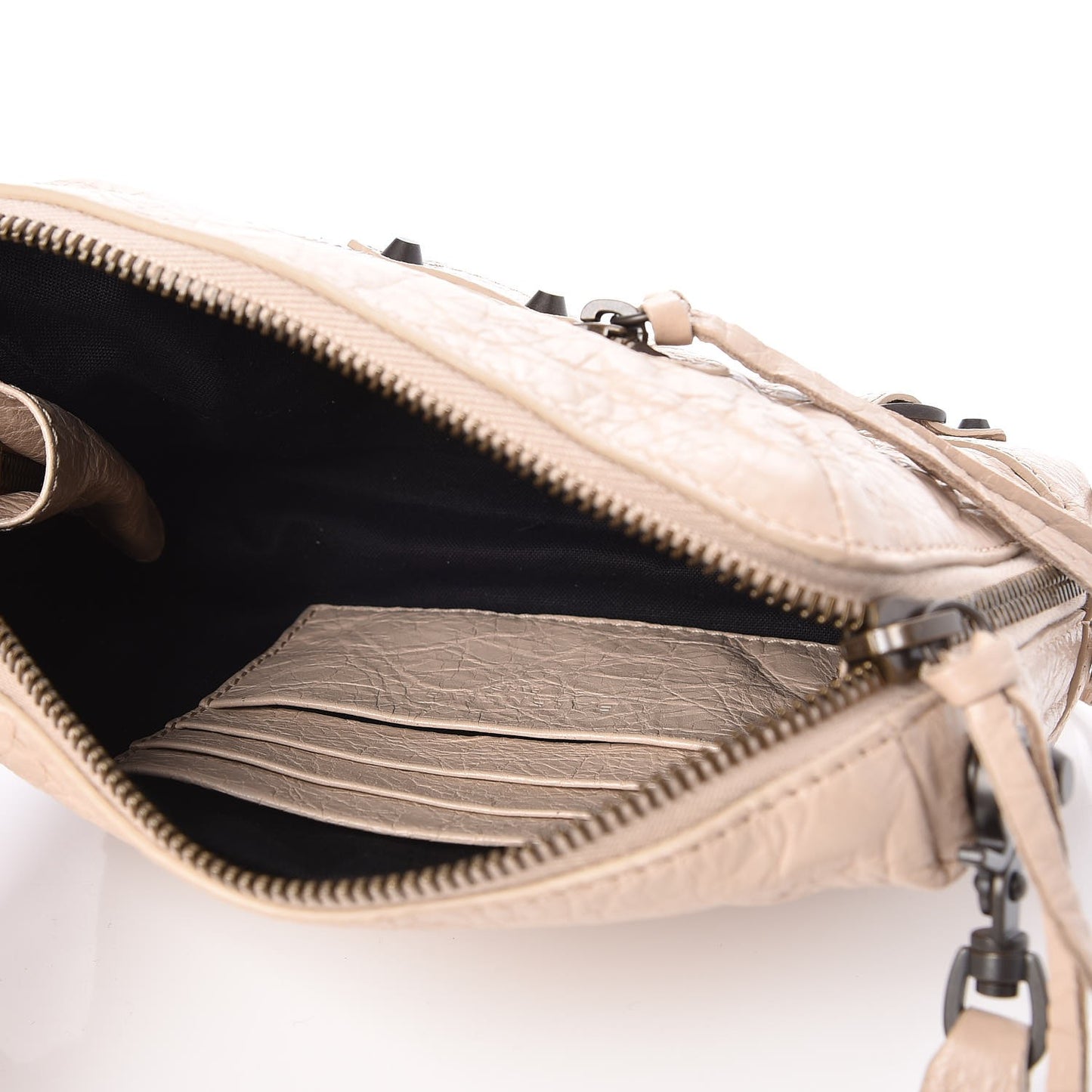 Agneau Classic Hardware XS Reporter Crossbody Light Beige