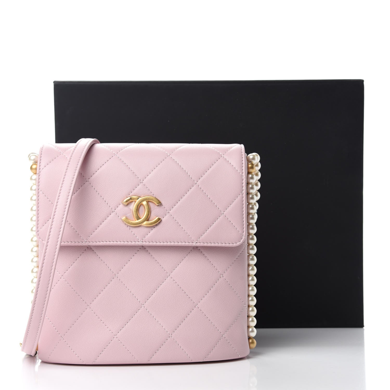 Chanel Calfskin Quilted Pearl Small About Pearls Hobo Bag Light Pink 11 of 11