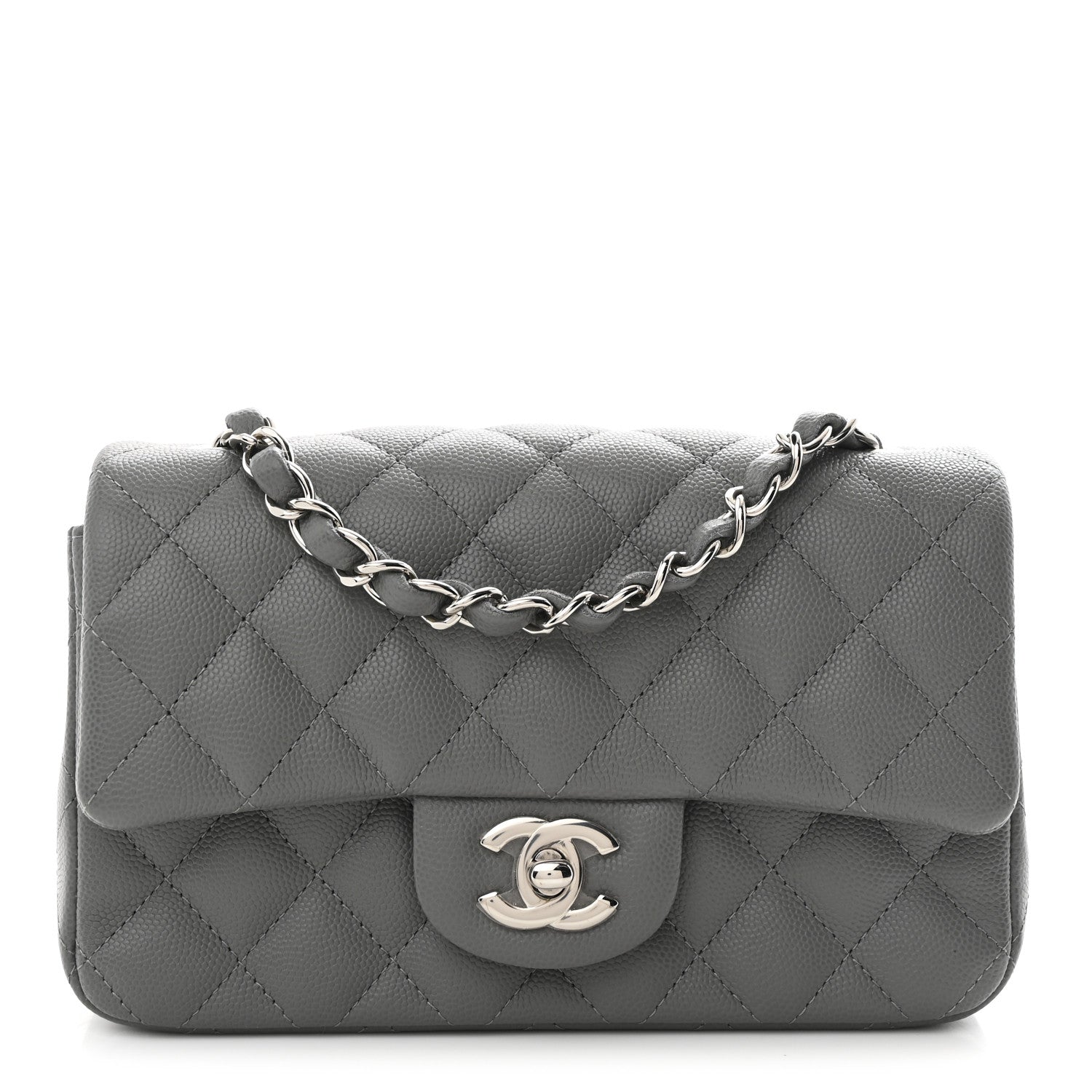 Chanel Caviar Quilted Mini Rectangular Flap Grey 1 of 11
