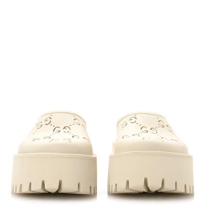 Gucci Rubber Monogram GG Go Through Platform Slide Clogs 39 Mystic White 3 of 9