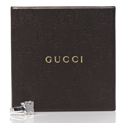 Gucci Sterling Silver Butterfly Band Ring 54 6.75 5 of 5