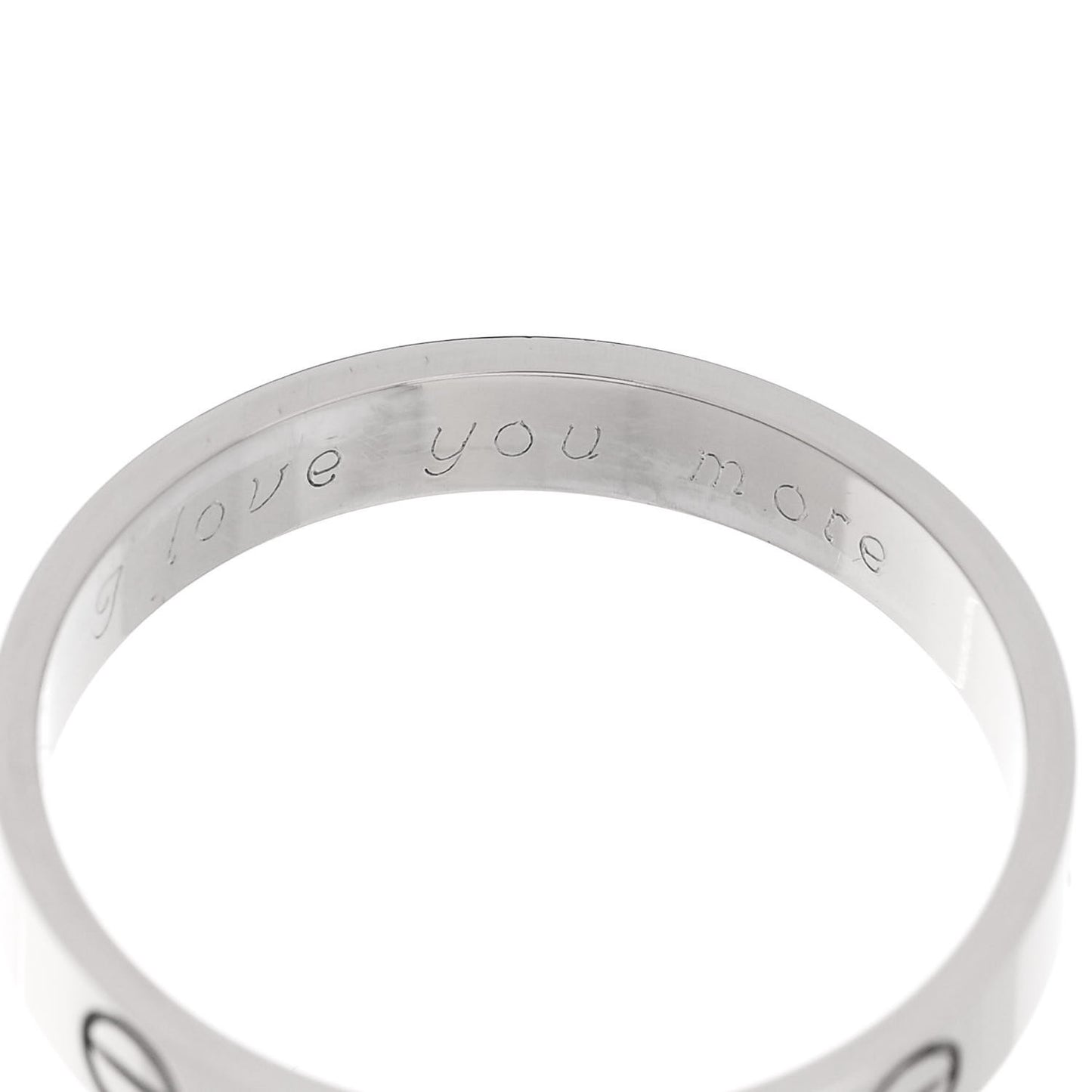 18K White Gold 3.5mm LOVE Wedding Band Ring 60 9