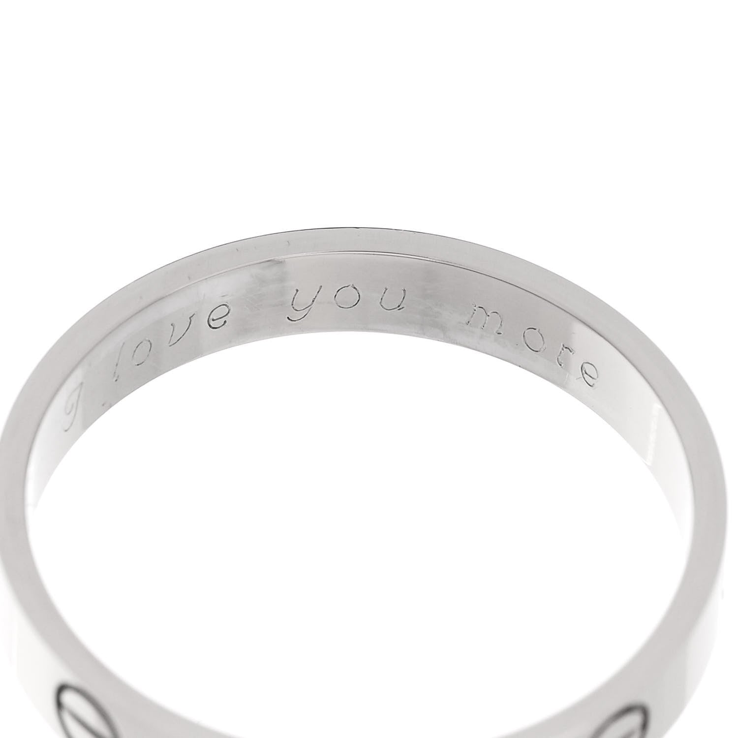 Cartier 18K White Gold 3.5mm LOVE Wedding Band Ring 60 9 5 of 6